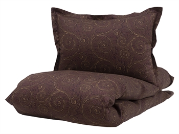 Billede af Borås sengetøj - 140x220 cm - Bianca Aubergine - Sengesæt i 100% bomuldssatin - Borås Cotton sengelinned